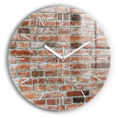Round glass wall clock Brick wall