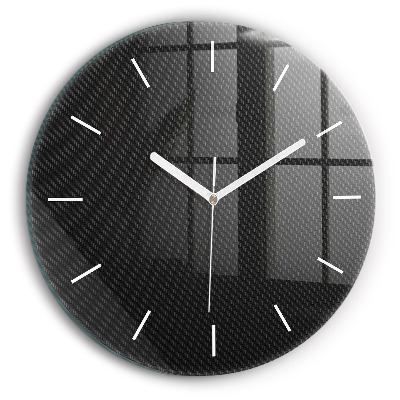 Round glass wall clock Dark abstraction