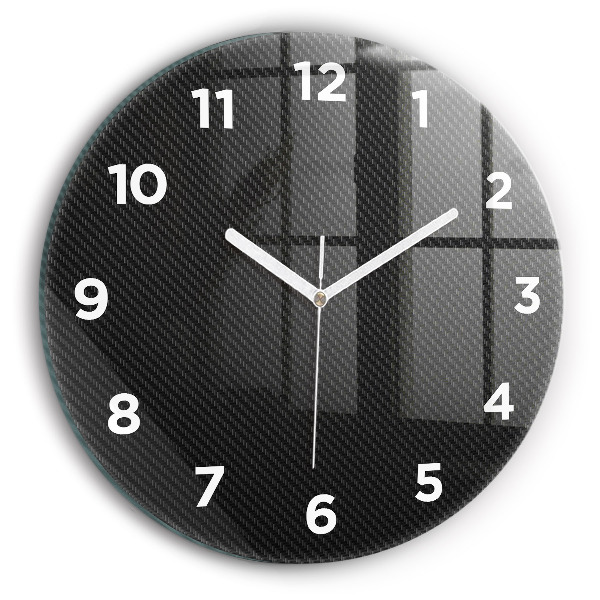 Round glass wall clock Dark abstraction