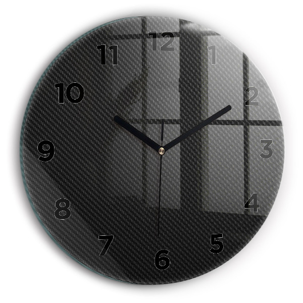 Round glass wall clock Dark abstraction