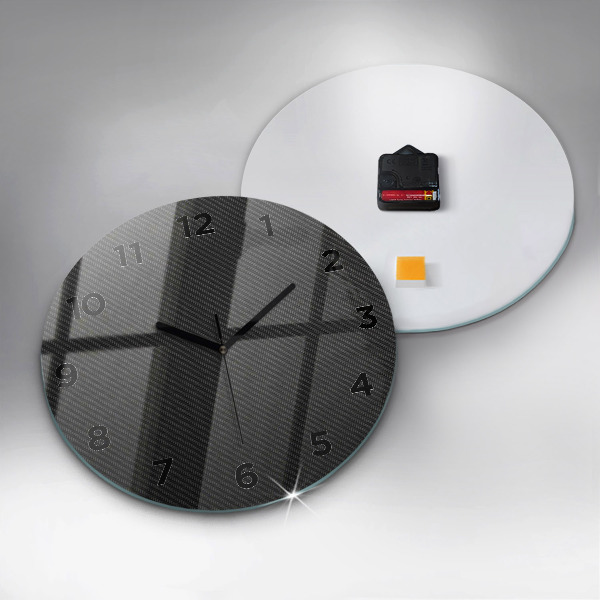 Round glass wall clock Dark abstraction