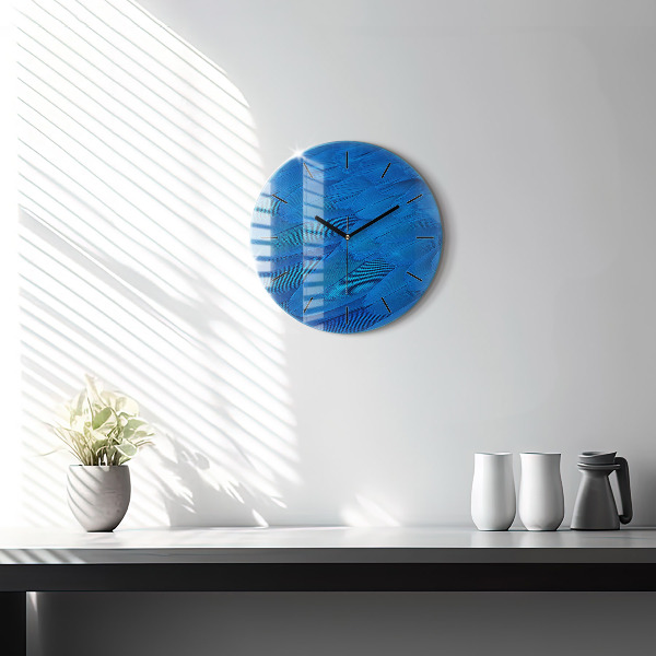 Round glass wall clock Bird feather