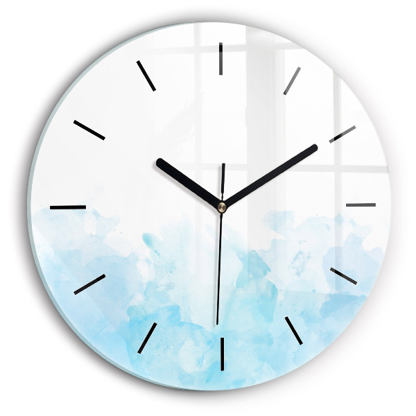 Round glass wall clock Painted spots