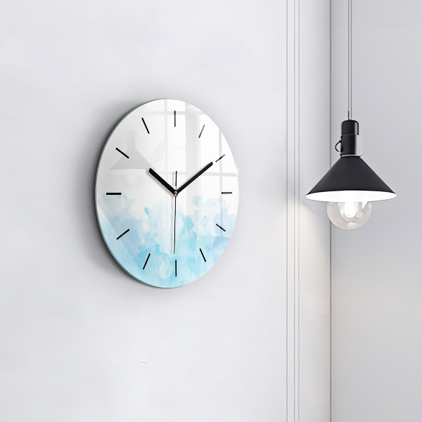 Round glass wall clock Painted spots