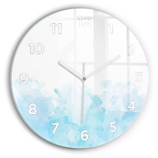 Round glass wall clock Painted spots
