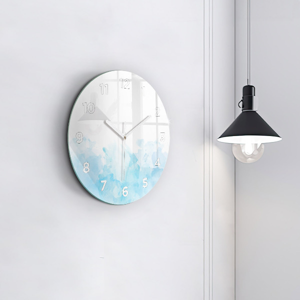 Round glass wall clock Painted spots