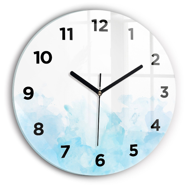 Round glass wall clock Painted spots