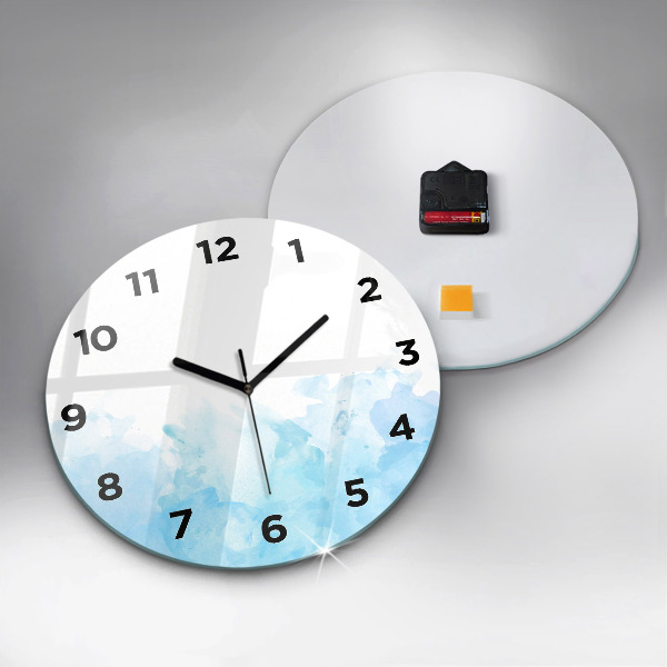 Round glass wall clock Painted spots