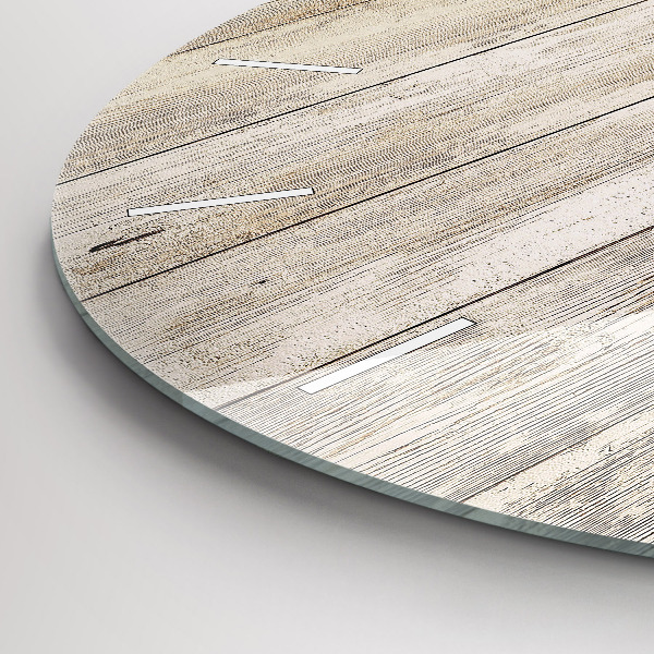Round glass wall clock Wooden panels
