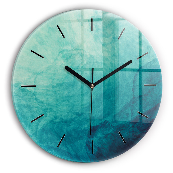 Round glass wall clock Abstraction depth
