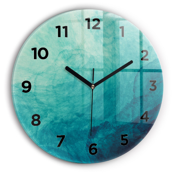 Round glass wall clock Abstraction depth