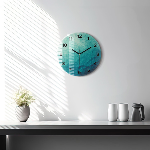 Round glass wall clock Abstraction depth