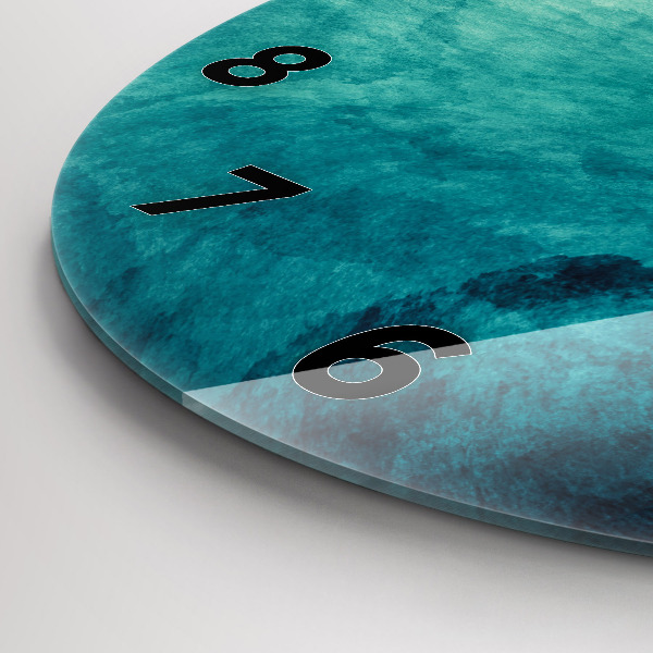 Round glass wall clock Abstraction depth
