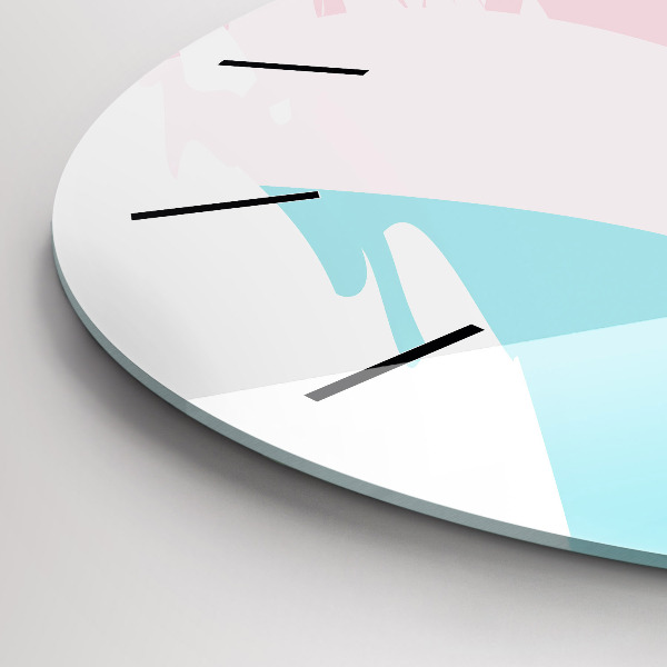 Round glass wall clock Pastel abstraction