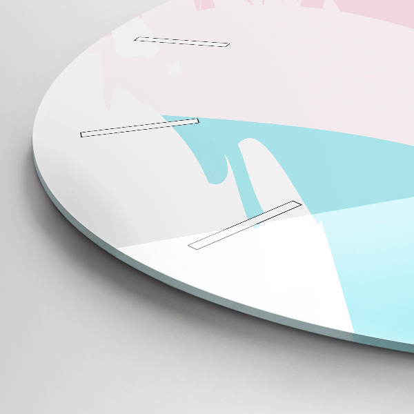 Round glass wall clock Pastel abstraction