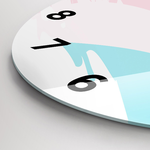Round glass wall clock Pastel abstraction
