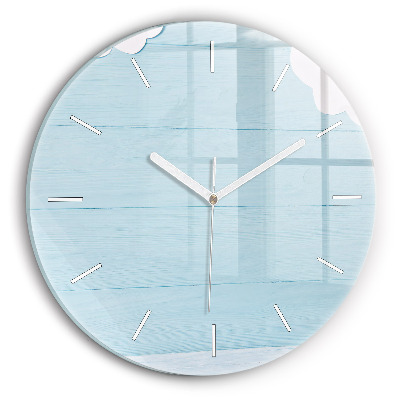 Round glass wall clock Children's board