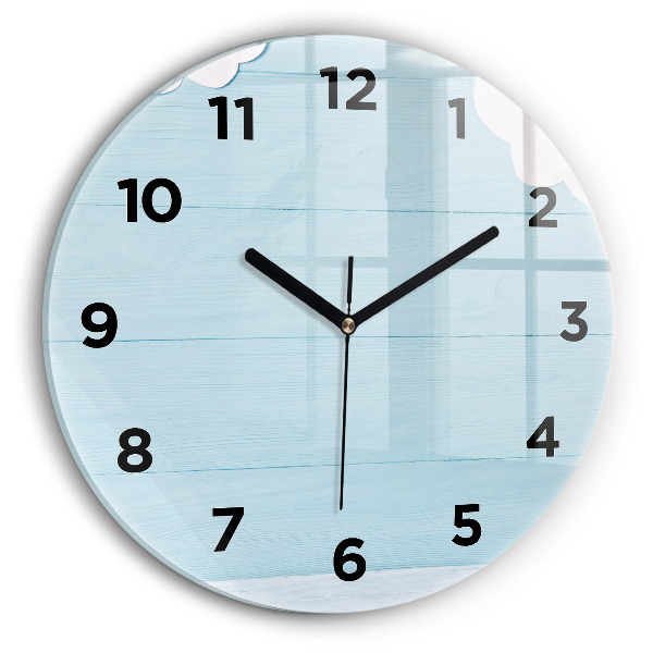 Round glass wall clock Children's board