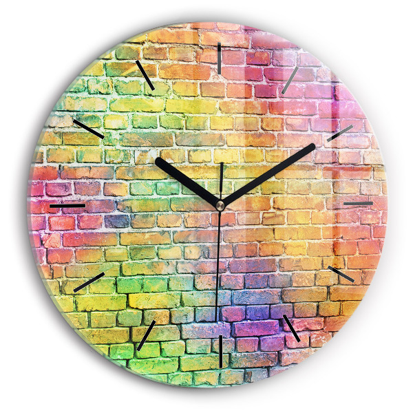Round glass wall clock Painted wall