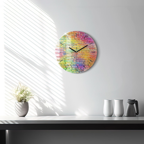 Round glass wall clock Painted wall