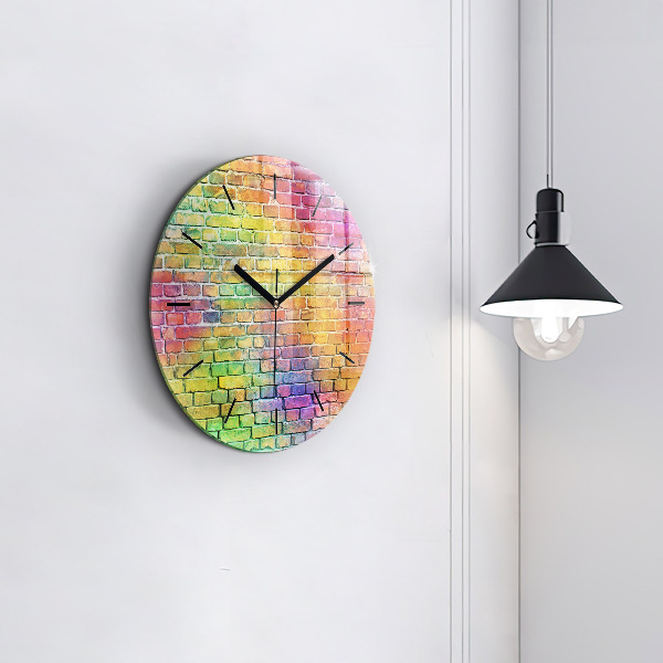 Round glass wall clock Painted wall