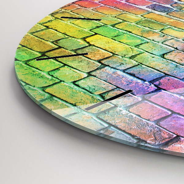 Round glass wall clock Painted wall