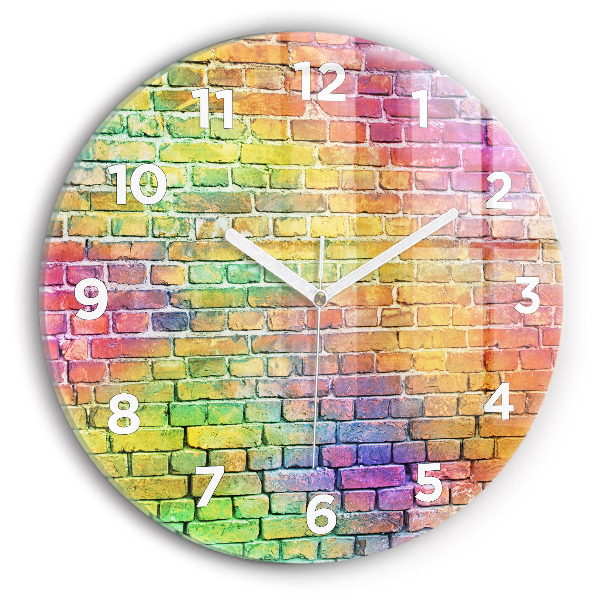 Round glass wall clock Painted wall