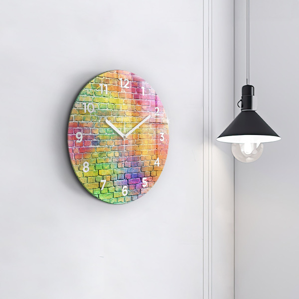 Round glass wall clock Painted wall