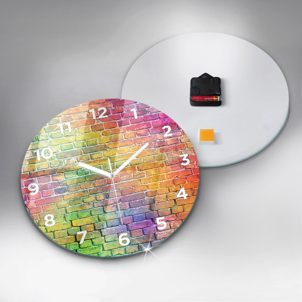 Round glass wall clock Painted wall