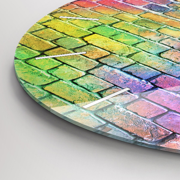 Round glass wall clock Painted wall