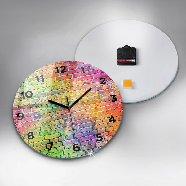 Round glass wall clock Painted wall