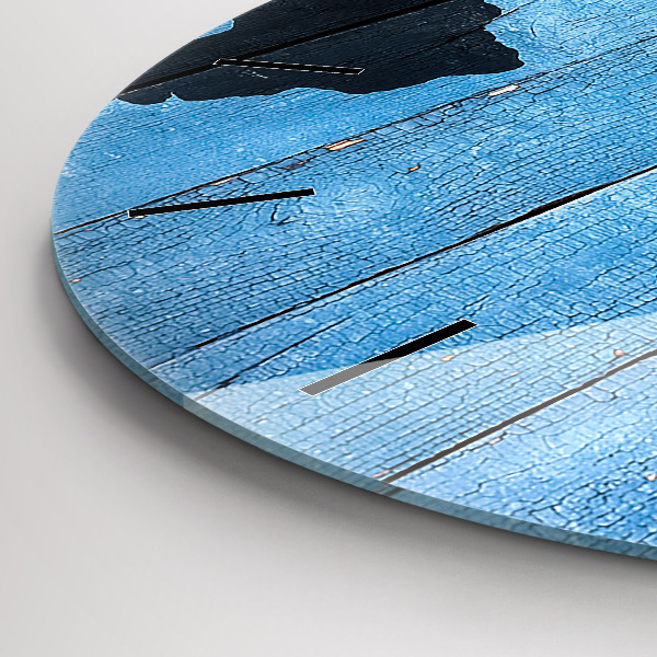 Round glass wall clock World map on boards