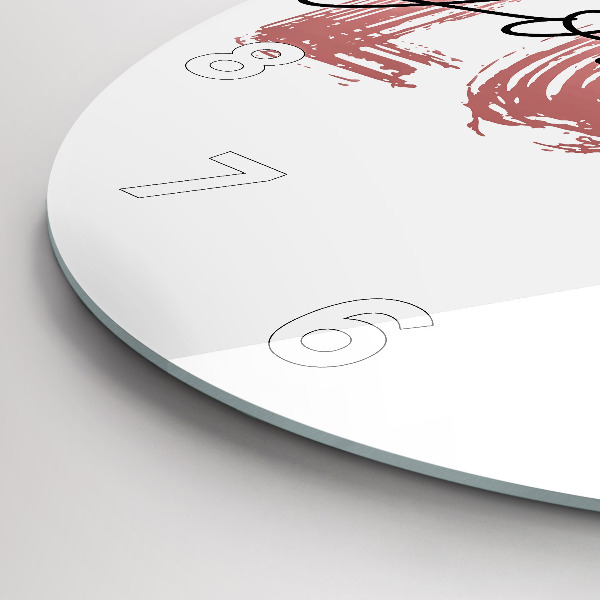 Round glass wall clock The inscription Love yourself