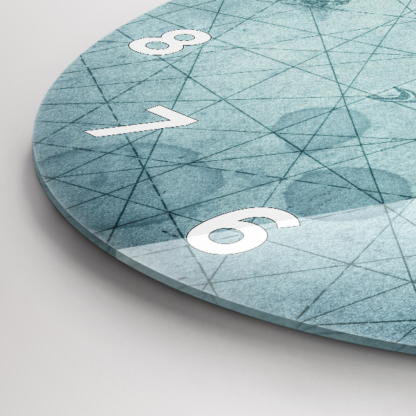 Round glass wall clock Vintage map