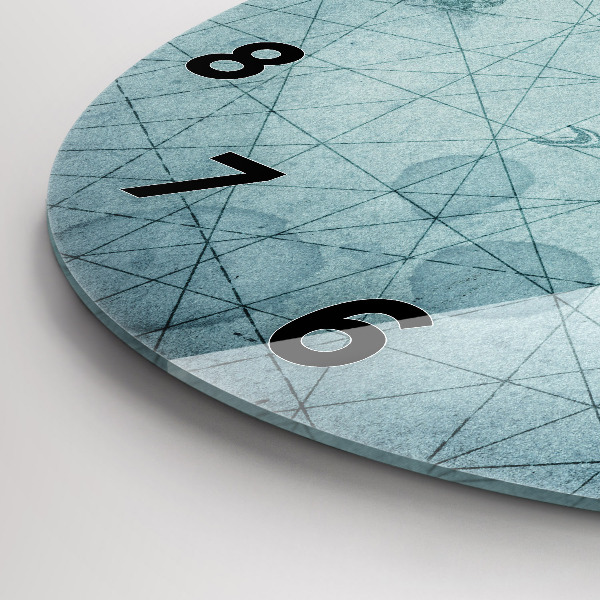 Round glass wall clock Vintage map
