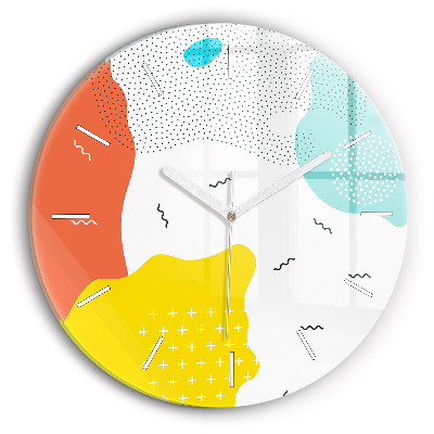 Round glass wall clock POP Abstraction