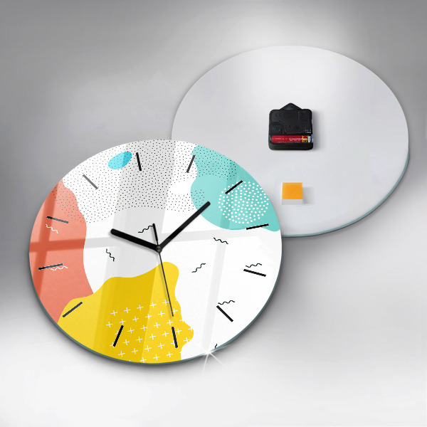 Round glass wall clock POP Abstraction
