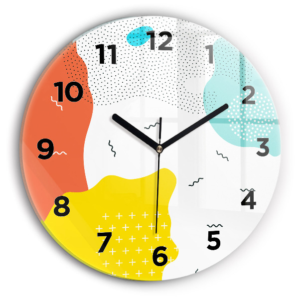 Round glass wall clock POP Abstraction