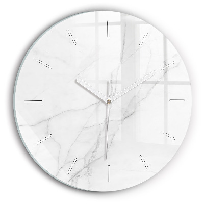 Round glass wall clock Decorative marble