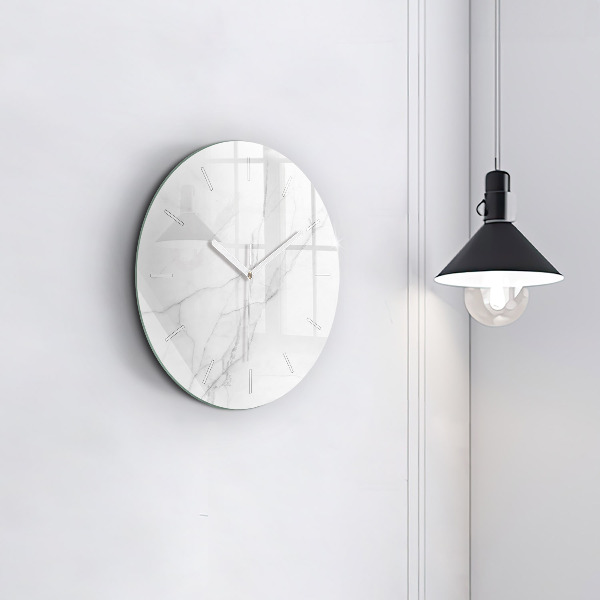 Round glass wall clock Decorative marble