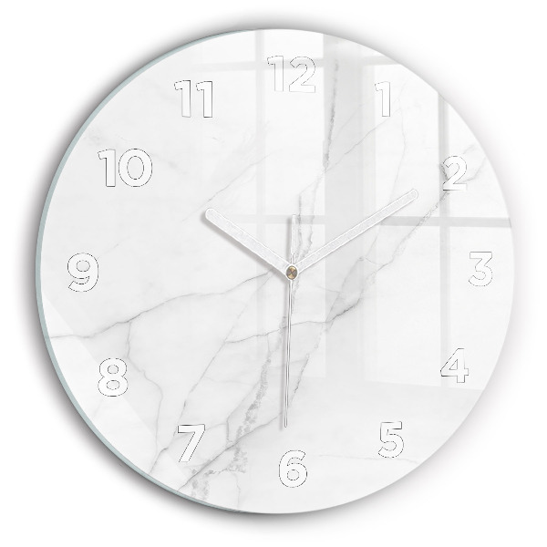 Round glass wall clock Decorative marble