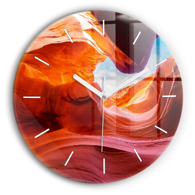 Round glass wall clock Canyon