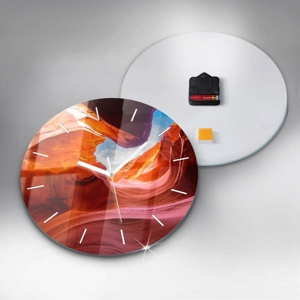 Round glass wall clock Canyon