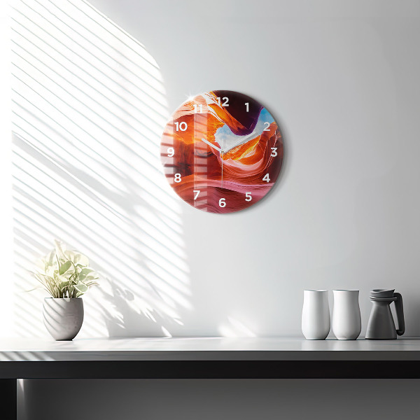 Round glass wall clock Canyon