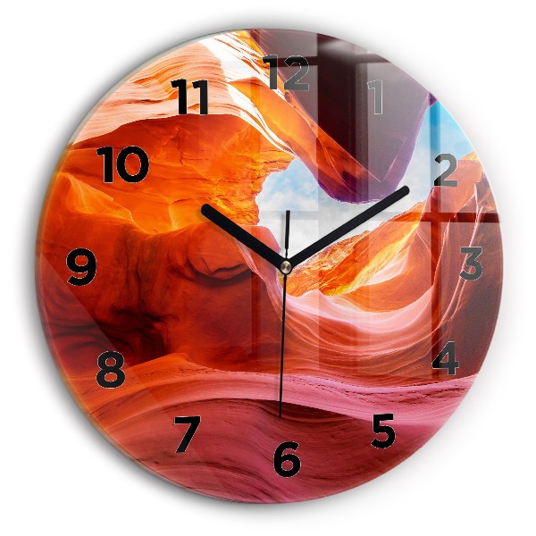 Round glass wall clock Canyon