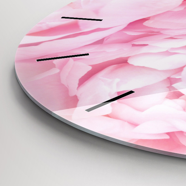 Round glass wall clock Blooming flowers