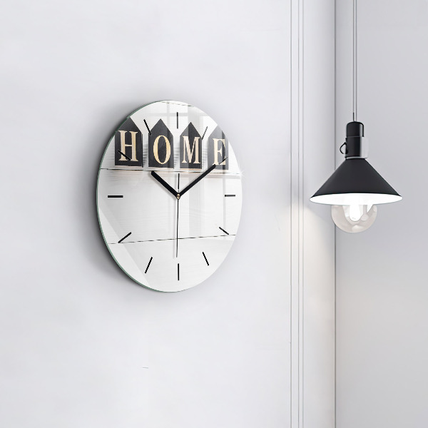 Round glass wall clock The inscription house