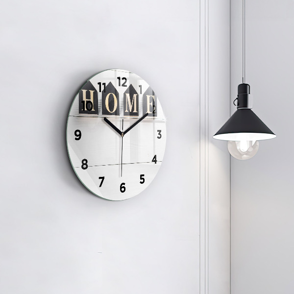 Round glass wall clock The inscription house