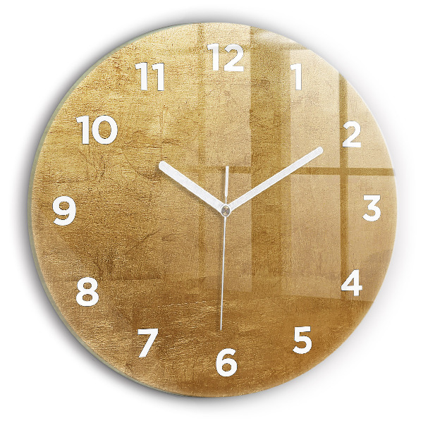 Round glass wall clock Decorative canvas
