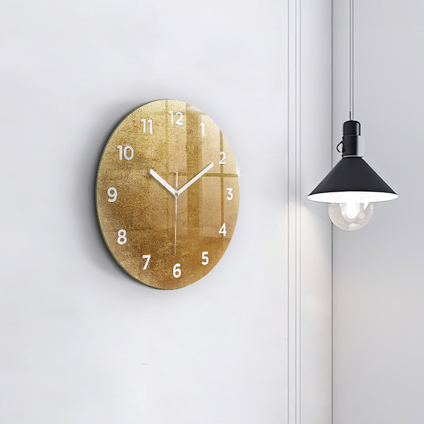 Round glass wall clock Decorative canvas